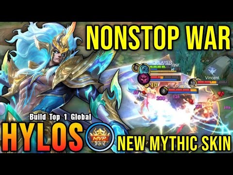 NONSTOP WAR!! Hylos New Mythic Skin MVP Plays!! - Build Top 1 Global Hylos ~ MLBB