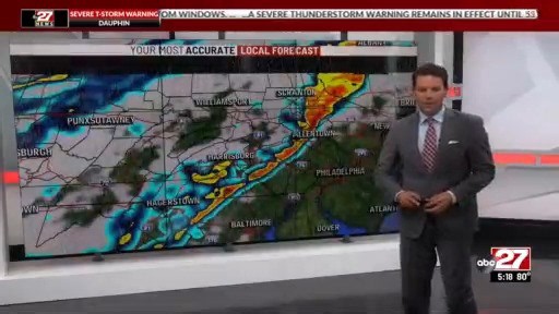Storms exit before 7pm, breezy overnight. FREEZE WARNING for Saturday night. Meteorologist Eric Finkenbinder's latest forecast