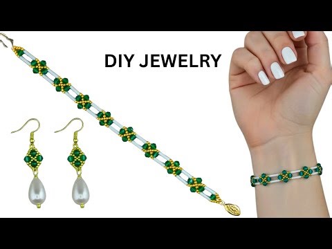 DIY elegant beads bracelet. Beaded bracelet tutorial