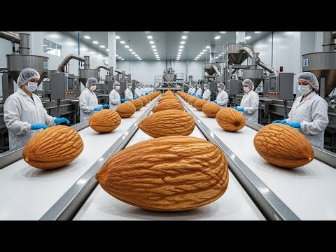 Automated production line in a million-dollar almond factory | From farm to export packaging