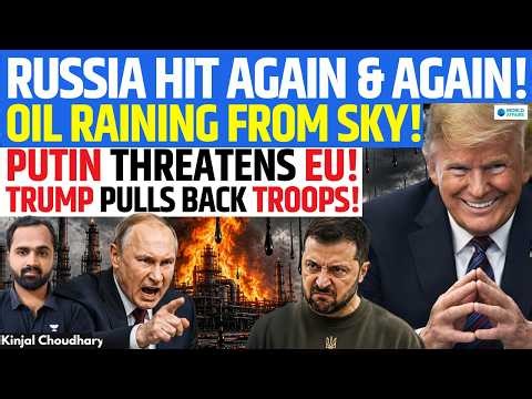Ukraine Hits Russia 4 Times! Oil Rains From Sky - Putin Warns EU as US Steps Back | Kinjal