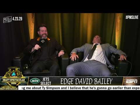 Peter Schrager’s reaction to Jets picking David Bailey at No. 2 😤 | The Pat McAfee Draft Spectacular