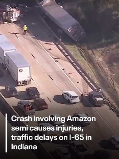 A crash involving an Amazon semi-truck and at least one other vehicle caused injuries Wednesday morning on Interstate 65 in northwest Indiana.