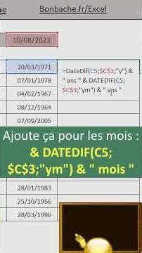 Calculer l'âge au jour près avec Excel