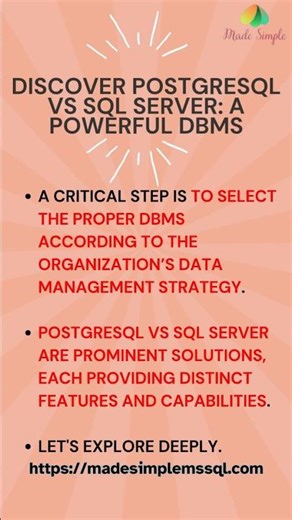 PostgreSQL VS SQL Server | #sql #coding #sqlserver | Made Simple MSSQL