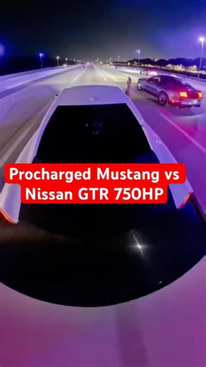 Procharged Mustang vs Nissan GTR 750HP! #mustang #gtr