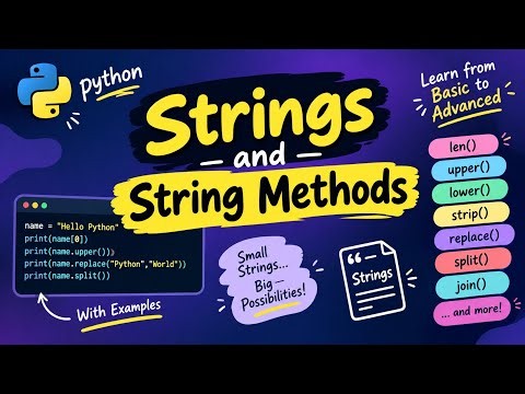 Python Strings & String Methods 🔥 | Complete Guide with Examples | Basic to Advanced