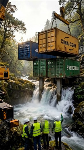Container Home Over a Waterfall | DIY & Crafts