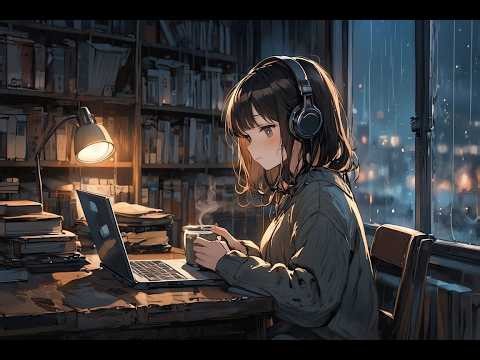 LIVE Lofi Girl Studying While Rain Falls Outside – Dark Academia Ambience