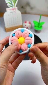Simple Craft | Making a cute pink flower ornament out of clay! #diy #crafts