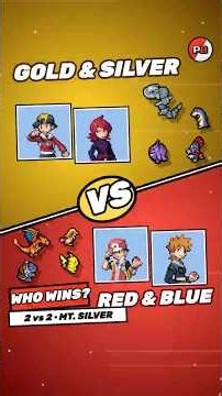 Red & Blue vs Gold & Silver on Mt. Silver — Kanto vs Johto in a 2v2 double battle. Who wins? #shorts