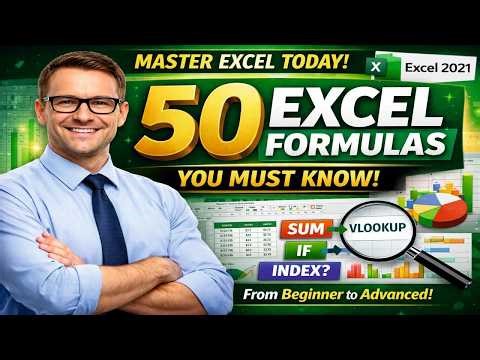50 Most Important MS Excel Formulas in One Video | Excel Full Crash Course (Beginner to Advanced)