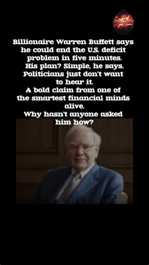 Buffett: I Could Fix U.S. Deficit in 5 Minutes 💰📉 #WarrenBuffett #Economy #TheRawReport