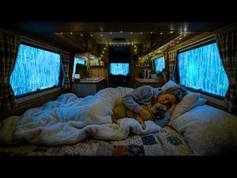 Rain Sounds for Sleeping ⚡ Soft Rain and Gentle Thunder in a Cozy Car to Help You Sleep Fast
