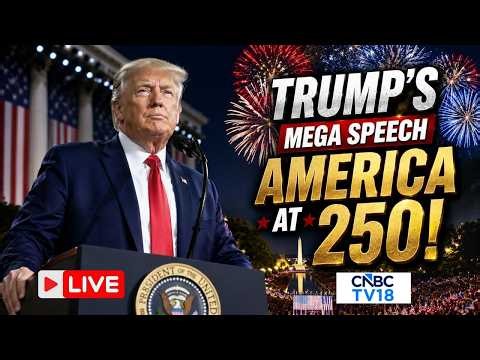 America 250 LIVE: President Trump's Big America 250 Speech | July 4th Celebrations & Fireworks |N18G