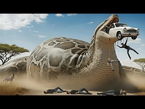 Terrifying Giant Python Attacks a Car