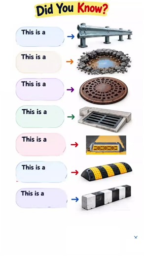 Did You Know These Road Objects in English? 🚦Road Object Vocabulary ❤️ #Els #Lesson #Vocabulary #Road #Education