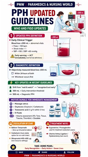 PPH Updated Guidelines 2026 | WHO & FIGO | Postpartum Hemorrhage | Complete Nursing Notes #shorts