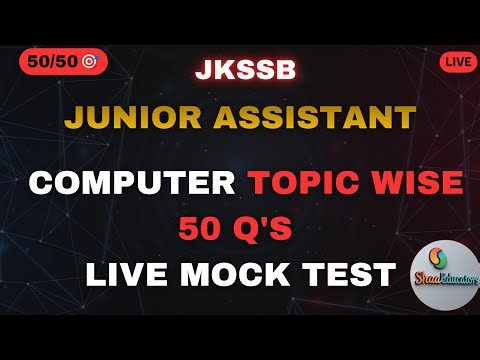 Score 20/20 🎯 50 Computer MCQs for JKSSB Junior Assistant | Live Class