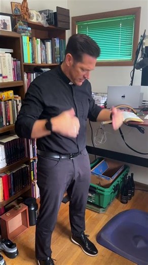 Fr. Mike is warming up for January 1 🎧 #shorts