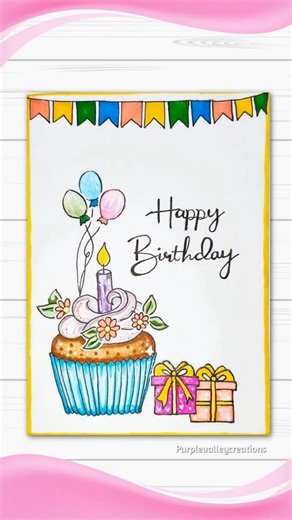 Handmade Birthday card Idea ✨🎂| DIY gift for birthday 🩷 #diy #shortsfeed #ytshorts