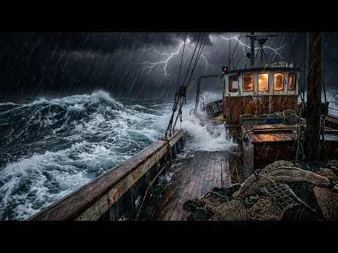 Drown Out Tinnitus & Brain Noise: Violent Sea Storm, Heavy Rain & Endless Rolling Waves ( No ADS )