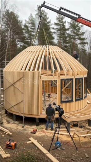 A wooden house the forest | Beautiful wooden house