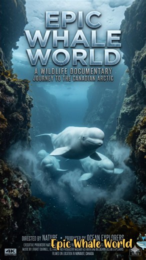 Three Beluga Whales Disappear Into the Arctic Blue ❄️#EpicWhaleWorld