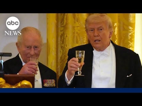 Highlights from state dinner after King Charles delivers historic address to Congress