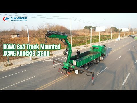 Sinotruk HOWO 8x4 35 Tons 40 Tons Cargo Lorry Truck Mounted XCMG 16Tons Folding Knuckle Crane