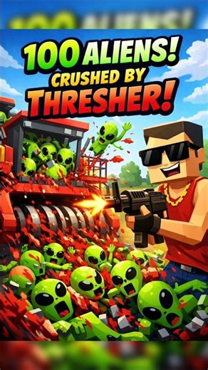 killing 100 aliens with my threshing machine in dudetheftwars world game #funniestvideo #gaming