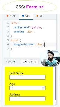 Simple HTML Form using HTML CSS #form #htmltutorial #csstutorial