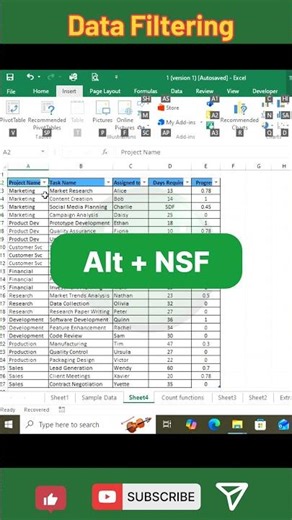 Data filtering with Slicer in excel #excel #exceltips #dataextractor #microsoftoffice #shorts