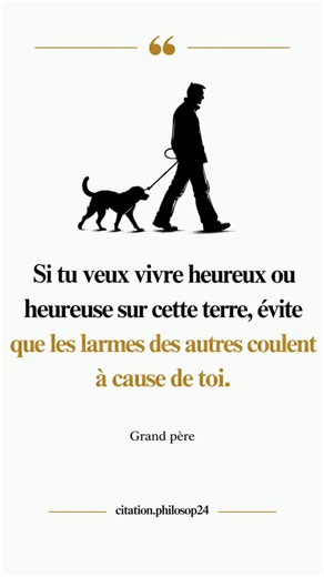 Le véritable bonheur ne consiste pas à écraser les autres, mais à vivre sans être la cause de leurs souffrances. ❤️‍🩹 Sois une bonne personne, même lorsque personne ne te regarde. La bonté que tu offres aux autres révèle la grandeur de ton cœur. 🙏🏾 💭 Et toi, penses-tu qu’on peut être heureux en faisant souffrir les autres ? #Citation #Philosophie #Sagesse #Respect #Bonheur