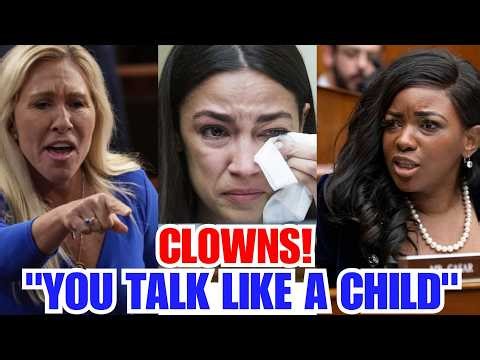 EPIC SHUTDOWN! Congress ERUPTS As Marjorie green SCHOOL AOC and Crockett in Explosive Hearing.