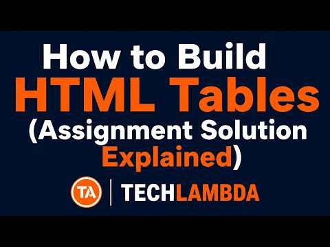 How to Build HTML Tables (Assignment Solution Explained)