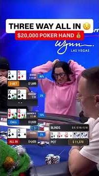 THREE WAY ALL IN Poker Hand for $20,000 😵 #wpt #poker #shorts