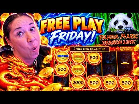 FREE PLAY FRIDAY! Slot Queen RIPS a BIG WIN on DRAGON LINK! HUGE BONUS!