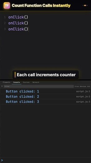Track function calls with console.count() in 30 seconds #Shorts