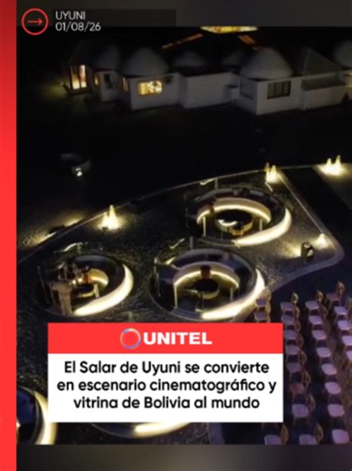 El majestuoso Salar de Uyuni es el escenario del Festival Internacional de Cine. Las imágenes captadas por el dron de Unitel muestran la magnitud de un evento que une el séptimo arte con uno de los paisajes más emblemáticos de Bolivia. 📲 Más información en Unitel.bo #Unitel #Bolivia #Sociedad #Uyuni
