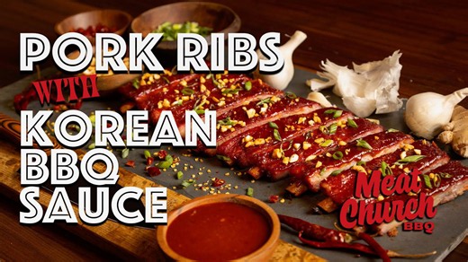 Smoke pork ribs with Korean BBQ sauce