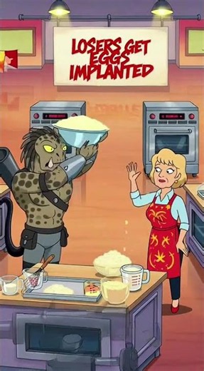 Rick and Morty Interdimensional Cable 5: Alien v Predator vs. Martha Stewart 3 Way Holiday Bake Off.