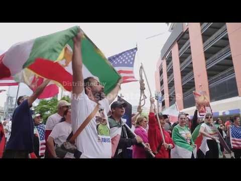 Iranian anti-government protesters rally ahead of final World Cup group match against Egypt