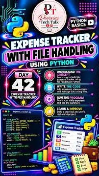 Python Day 42 | Expense Tracker Using File Handling | Python Mini Project for Beginners