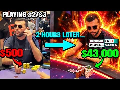 He Turns $0 Into $43,000 in One Night of Poker!