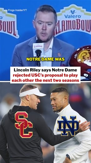 Lincoln Riley says USC approached Notre Dame with a proposal to extend the annual series two more years, but Notre Dame declined. | USC Trojans on 247Sports