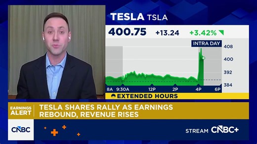 Tesla shares pop on earnings rebound and climbing revenue
