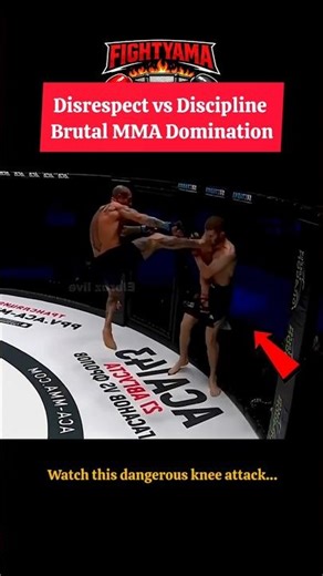 Dirty Knee Backfires 😳 Chechen Fighter Dominates Brutally 😱 #mma #brutal #chechnya