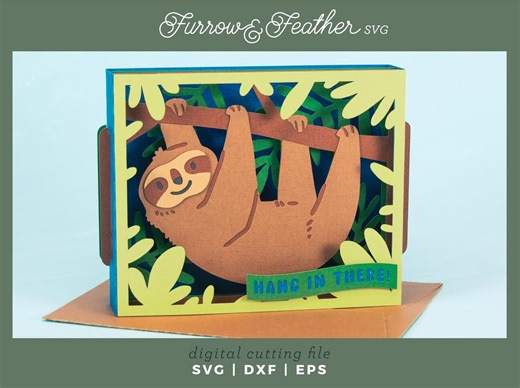Sloth Pop up Card SVG | Cricut Sympathy Card Cutting File (digital Download) - Etsy Canada
