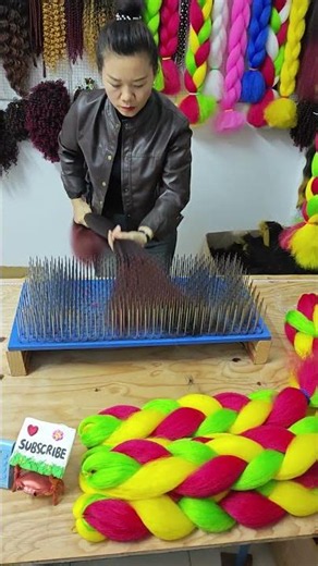 African synthetic wig making, pre-processing: color mixing. Wig making skills. #wigs #hairstyle